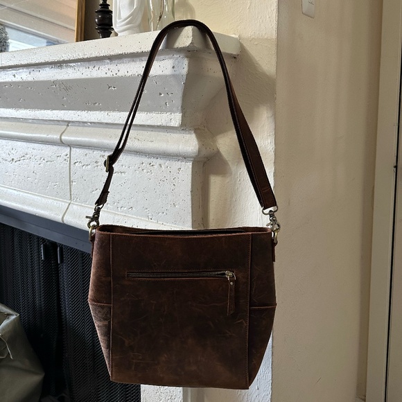 100% Genuine Leather Dark Brown Purse - Picture 4 of 9